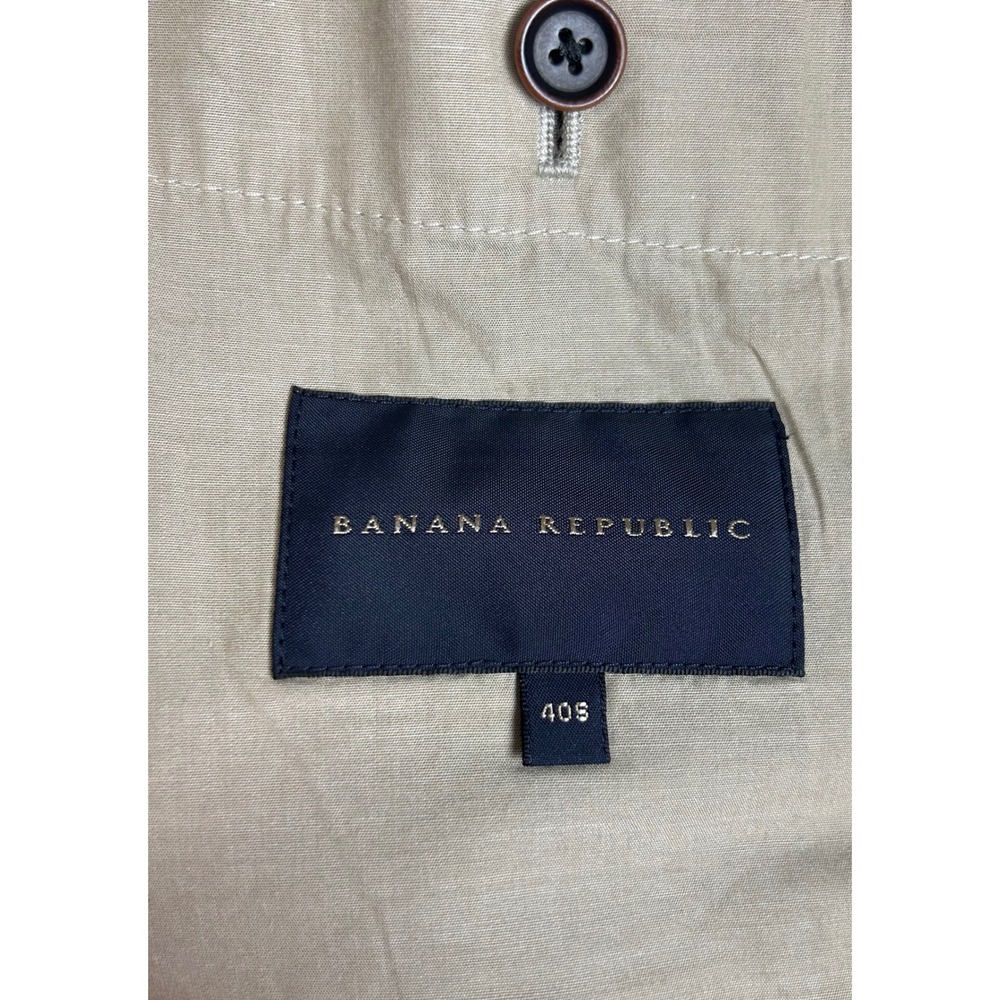 Banana Republic Mens 40S Olive Green Cotton Linen Safari Blazer Field Jacket - Picture 6 of 16
